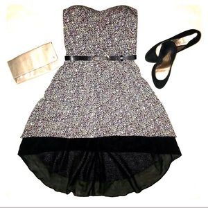 BCBGeneration Strapless Black Hi-low Dress